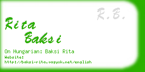 rita baksi business card